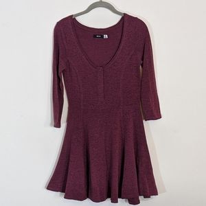 Heather Burgundy Skater Dress